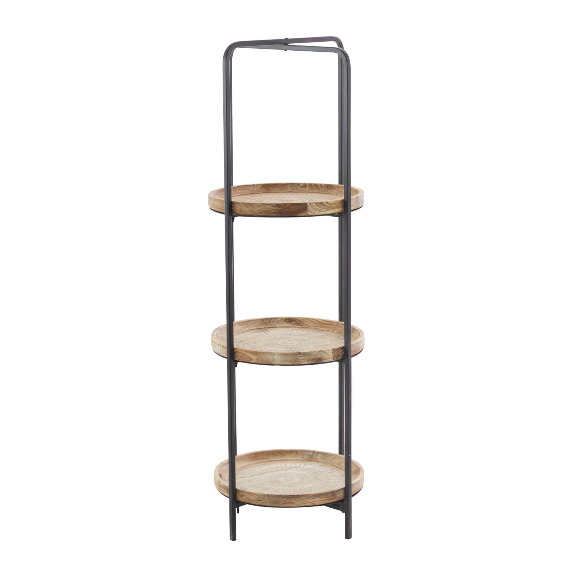 Brown Wood Traditional Shelving Unit 43" x 15" x 15"
